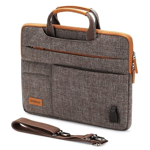 DOMISO 12,5-13 Zoll Wasserdicht Laptop Tasche Aktentasche Tragetasche Schultertasche mit USB Ladeanschluss für Apple 13' MacB