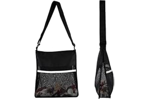 HOMPOWER Semi Transparent Mesh Bags Cross Body See Through Bag Stadium Approved for Men Women Shoulder Bag for College Student Work Concert Sports Events, Seashell Beach Bag for Adults, Mushroom Foraging Bag