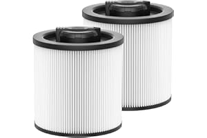 PAYUDAL 2 Pack DXVC6910 Cartridge Filter Replacement for DEWALT 6-16 Gallon Wet/Dry Vac, for DeWalt Vacuum Cleaner DXV06P DXV09P DXV09PA DXV10P DXV10PL DXV10S DXV10SA DXV10SB DXV12P DXV14P DXV16P, White