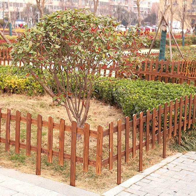 ZHANWEI Valla de jardín Bordura de jardín Carbonización Madera Al ...