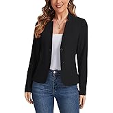 LADI TREND Blazers for Women Long Sleeve Notch Collar Blazer Button Front Casual Work Office Suit Jackets with Pockets