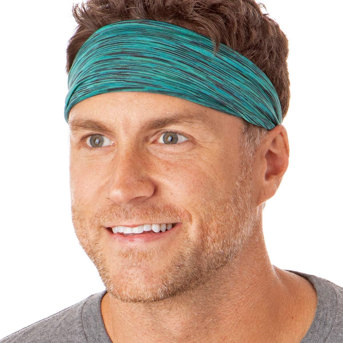 Hipsy Xflex Space Dye Adjustable & Stretchy Wide Basketball Headbands for Men