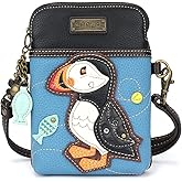 CHALA Bird Collection Cell Phone Crossbody Purse-Women PU Leather/Canvas Multicolor Handbag with Adjustable Strap