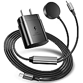 2 in 1 for Samsung Watch Charger,25W USB C Fast Charger Compatible with Galaxy Watch 8 7/Ultra/6/6 Classic/5 Pro/5/4 /4 classic/3/Active2/1,for Galaxy S25 Ultra/S24/S23/S22/S21 and Buds