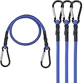 WORKPRO 24" Bungee Cords with Hooks, 4 Pack Heavy Duty Outdoor Bungee Strap | Bungie Cord, No Odour Bungee Rope for Securing Tarps, Tent, Luggage Rack, Cargo, Bike,Transporting, Garage Storage, Blue