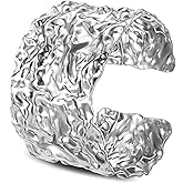 XOCARTIGE Hammered Cuff Bracelets for Women Gold Silver Chunky Wide Cuff Bangle Bracelets Statement Arm Cuff Wrap Bracelets Fashion Jewelry Gifts