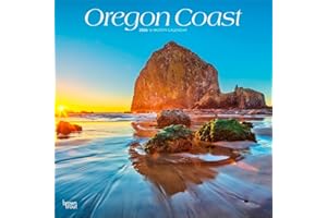 Oregon Coast | 2026 12 x 24 Inch (Hanging) Monthly Square Wall Calendar | Plastic-Free | BrownTrout | USA United States of America Pacific West State Ocean Sea Nature