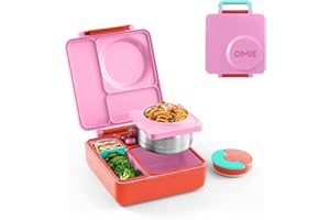 OmieBox Bento Box for Kids - Insulated with Leak Proof Food Jar - 3 Compartments, Two Temperature Zones