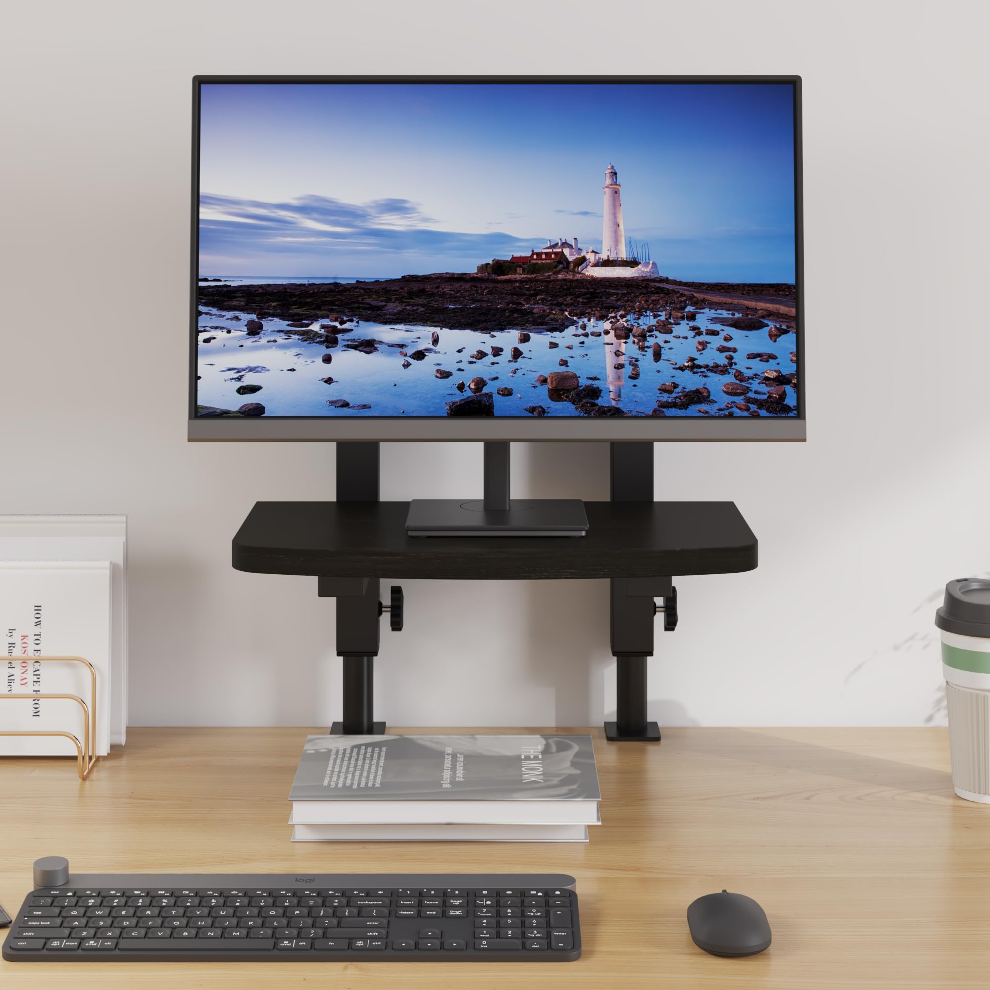 Photo 1 of TigerDad Adjustable Monitor Stand Riser for Desk, Computer Screen Stand for 13 to 30 Inch Flat Screen LCD LED TVs, Ergonomic Riser with Base for Home Office & Gaming Setup