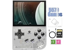 AIVUIDBS RG35XX Linux Handheld and Garlic Handheld Game Console 3.5'' IPS Screen, 35xx with a 64G Card Pre-Loaded 6900 Games, RG35X Supports HDMI and TV Output 2600mAh Battery
