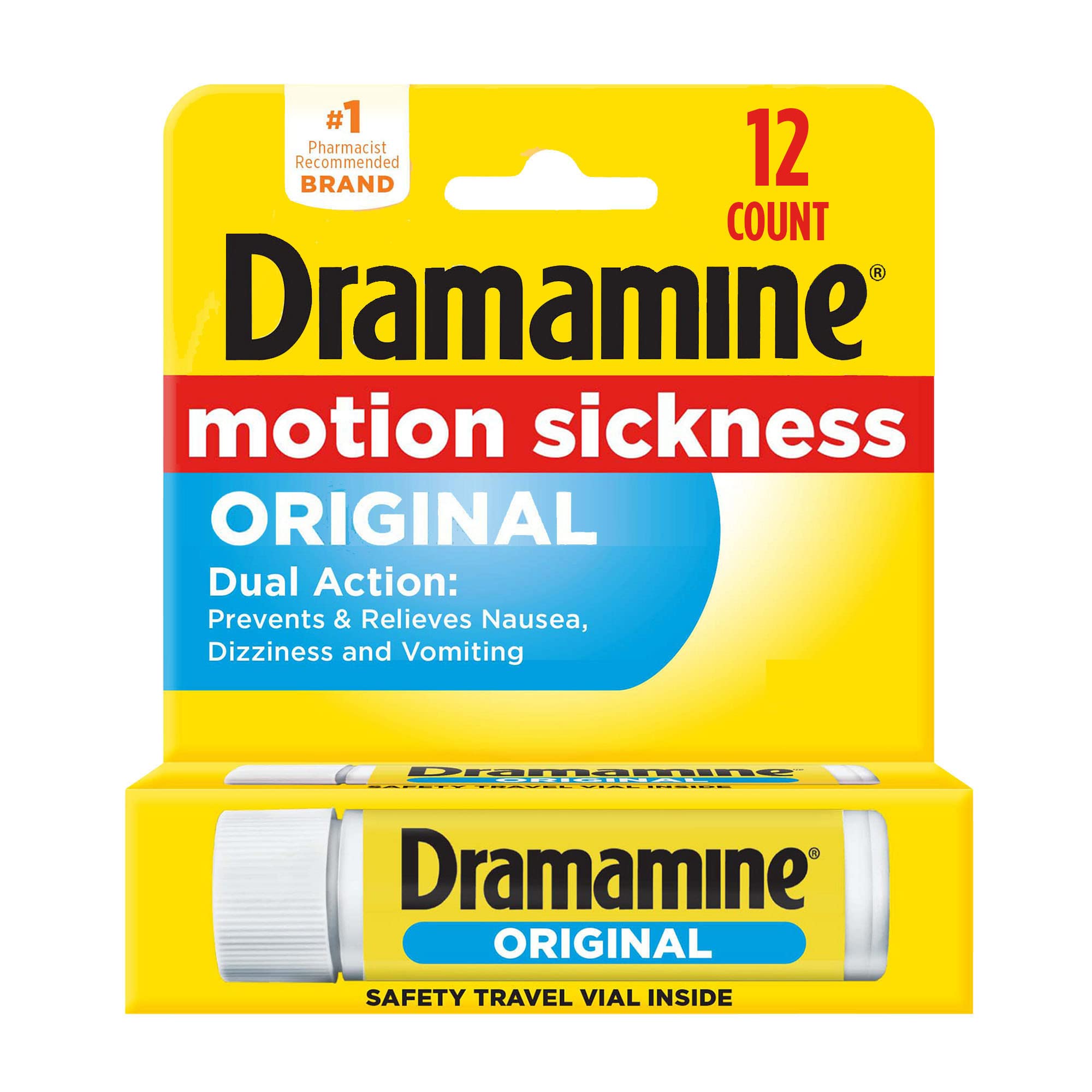 Dramamine Formula Motion Sickness Relief | Original, 12 Count