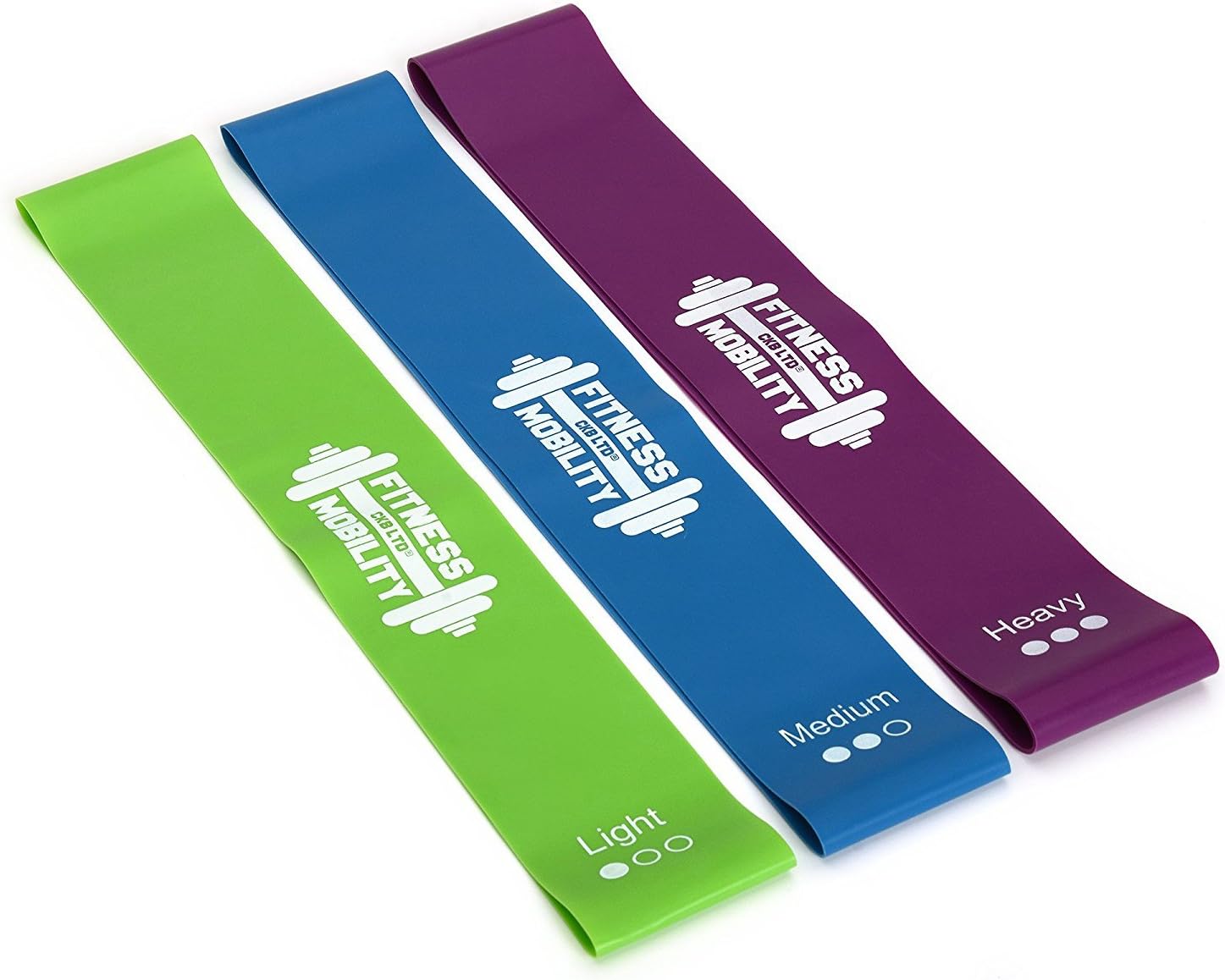 CKB Ltd® Pack of 3 Resistance Bands Set Exercise LOOP BANDS Elastic Ankle Leg Home Gym Fitness, Natural Latex - Image 5