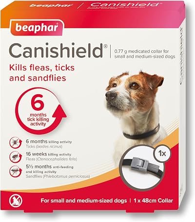 Beaphar Canishield Medicated Flea & Tick Collar Small/Med Dogs 4-6 Months
