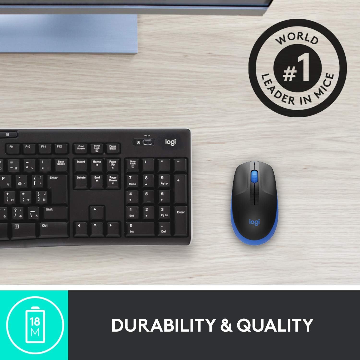 Logitech Wireless Mouse M190, Full Size Ambidextrous Curve Design, 18-Month Battery with Power Saving Mode - Image 5