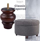 Btowin 4" Solid Wood Furniture Legs 4Pcs Glazed Bun Feet w/ 5/16" Bolts & Plates view 6