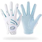 CINGHI LUSSO Kids Golf Gloves - Pink Leather Elastic Fabric Breathable Junior Glove for Left and Right Hand - Golf Accessories for Kids (Pair)