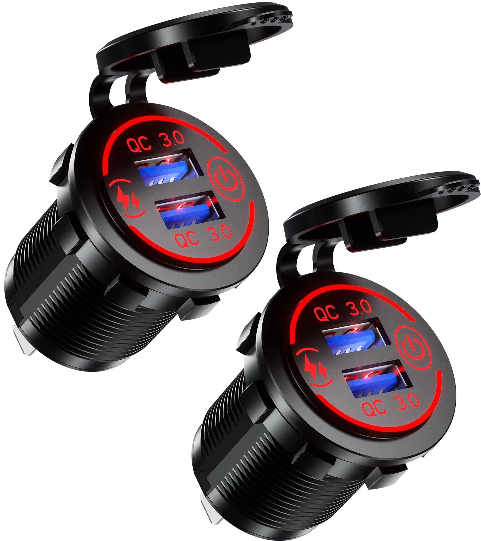 KEWIG Dual QC3.0 Car Charger, 36W/3A Fast USB Car Charger Adapter, Supports iPhone 12/11 Pro/Max/8, Galaxy S21/20/10