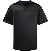 Youth Blank Football Jersey, Kids Retro Mesh Athletic Practice Shirt, Boys' Custom Short Sleeve Sports Uniform
