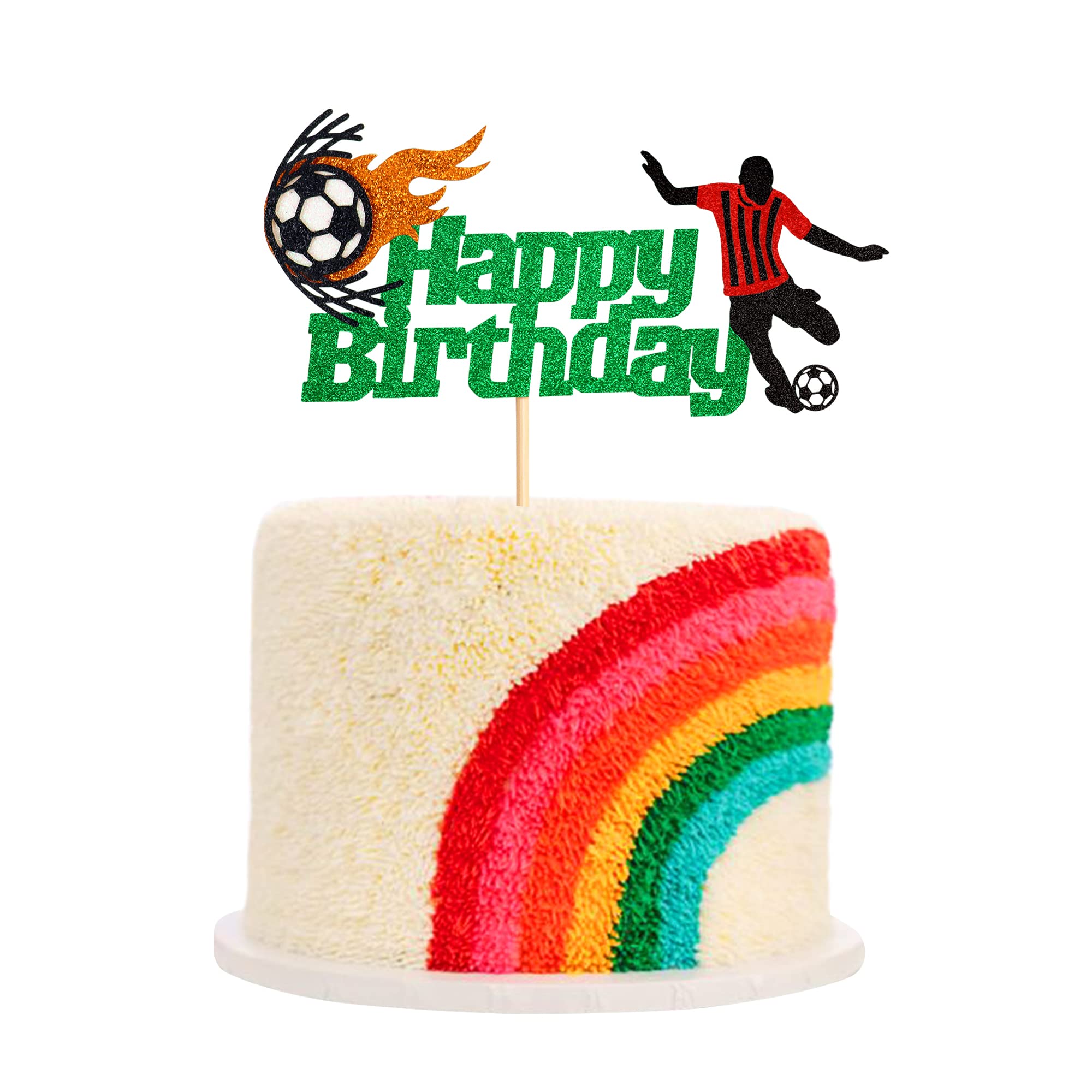 Blumomon 1 Pack Soccer Cake Topper Decorations Football Cupcake Topper Football Player Cake Decorations for Soccer Theme Man Boy Girl Birthday Cake Decoration Supplies
