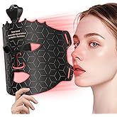 DPFACE Red Light Face Mask, 7 Colors Red Light Facial Mask, Cordless & Portable Facial Skin Care Device for Women at Home & Travel, Black