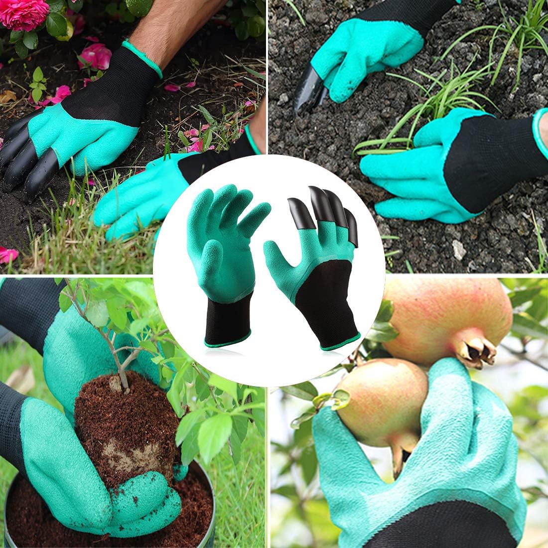 Auger Drill Bit, Raculety 4x12 inch Garden Plant Flower Bulb Auger Spiral Hole Drill Rapid Planter Bulb & Bedding Plant Augers with Garden Genie Gloves - Post Hole Digger for 3/8” Hex Drive Drill: Home Improvement
