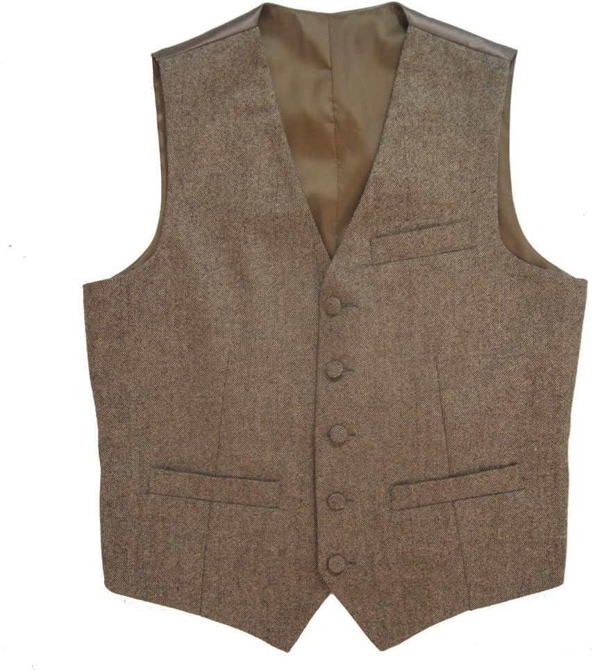 Tailorsun Tweed Vest Vintage Rustic Wedding Vest Groom Vests Brown