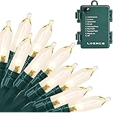 LOENDE 18ft 50 LED Battery Operated Christmas Lights, 8 Modes with Timer - Waterproof for Indoor & Outdoor Decor