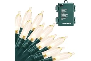 LOENDE 18ft 50 LED Battery Operated Christmas Lights, 8 Modes with Timer - Waterproof for Indoor & Outdoor Decor