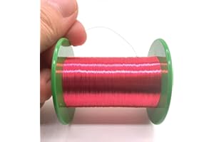 Xuulan Magnet Enameled Cable Copper Wire 40AWG 32AWG 44AWG 41AWG 0.03mm 0.13mm 0.7mm 0.17mm Red Wire QA-1/155 Used in Physical Science Experiments (Color : OD 0.03mm, Size : Weight 100g)