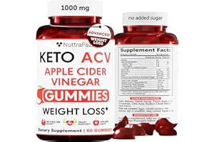 NUTTRAFAZA INC Keto ACV Gummies Advanced Weight Loss - ACV Keto Gummies for Weight Loss for Women and Men - Keto Gummies Supplement - Detox & Cleanse, Digestion - Apple Cider Vinegar - Apple Flavor