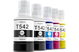542 Ink Refill Bottles Compatible for Eco Tank Pro ET-5150 ET-5170 ET-5180 ET-5800 ET-5850 ET-5880 ET-16600 ET-16650 Printers