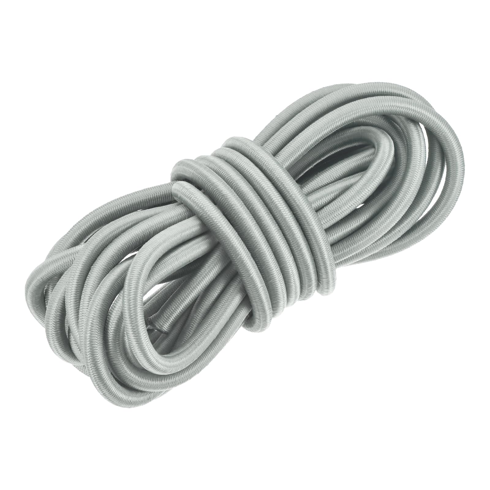 DMiotech 10mm Shock Cord, 7.6 M Grey Bungee Cord Tent Pole Shock Cord Round Elastic Kayak Rope Stretch String Marine Grade Heavy Polyester for DIY Projects Tie Downs