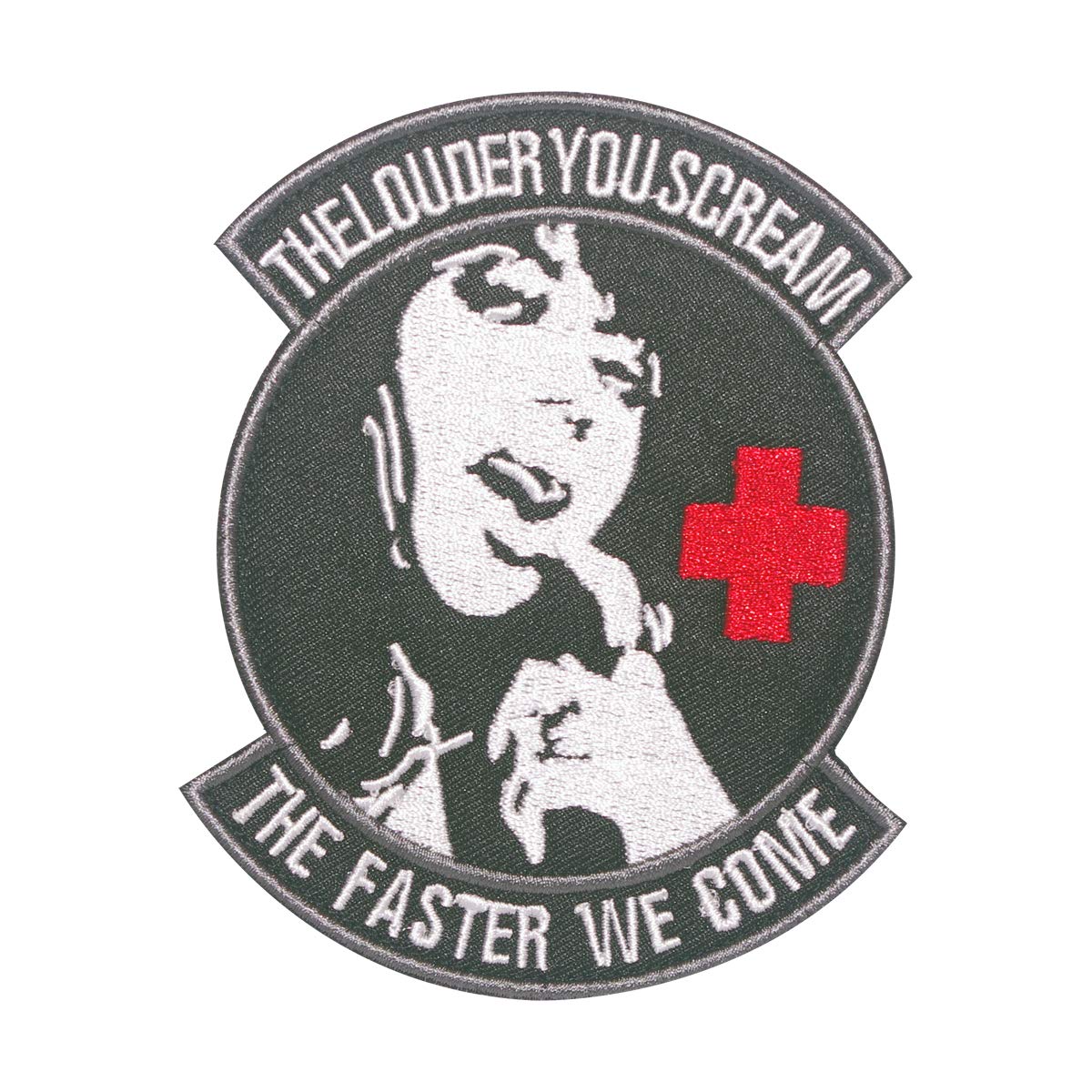Cobra Tactical Solutions The Louder You Scream the Faster We Come Military Pinup Girl Embroidered Patch Velcro Airsoft Paintball
