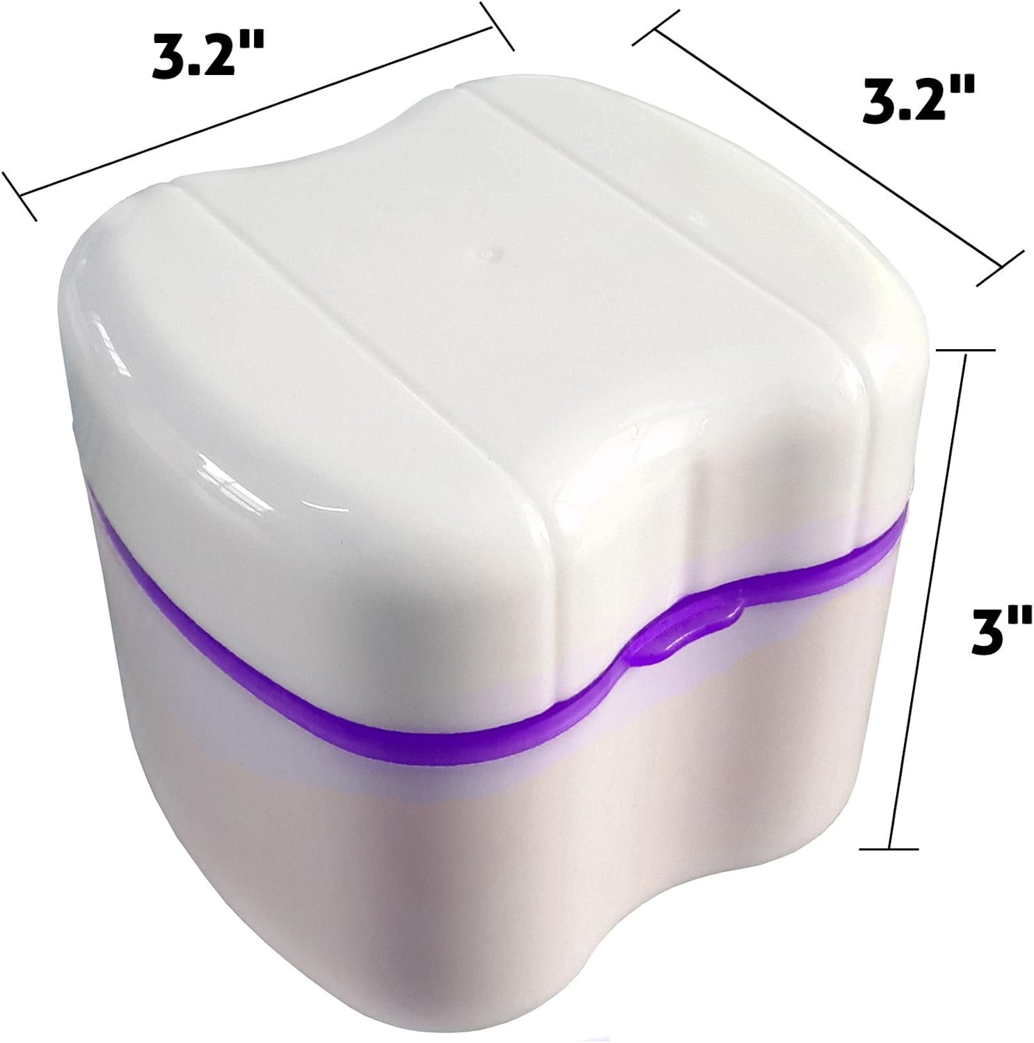 Gus Craft Lavender Purple Denture Box with Simple Retrieval Tab, Great for Dental Care, Easy to Open, Store and Retrieve (Lavender Purple): Home & Kitchen