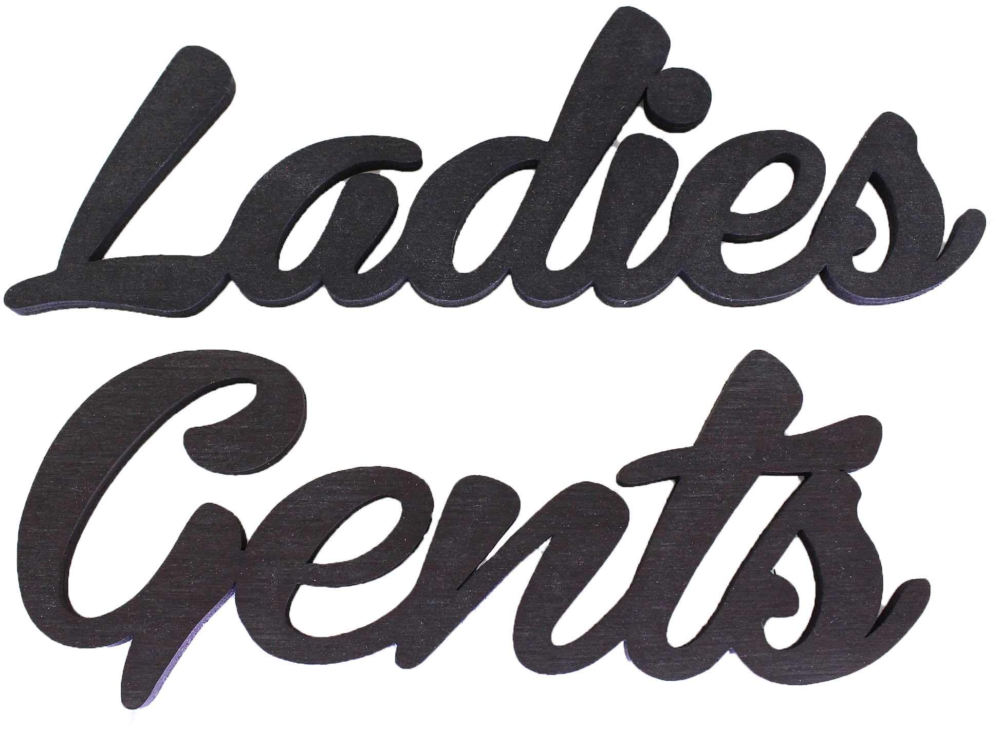 Ladies Gents Toilet Door signs for Cafe Bar Restaurant Office or Public Venue Crown Optional Mia studio BI200 (vintage black, L17-21/H6-7)