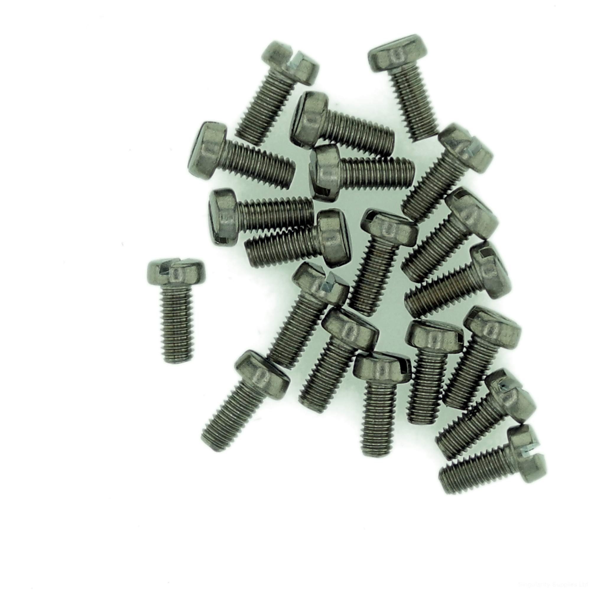 M2.5 (2.5mm x 3mm) Slot Cheese Machine Screw (Bolt) - Stainless Steel (A2) (Pack of 20)