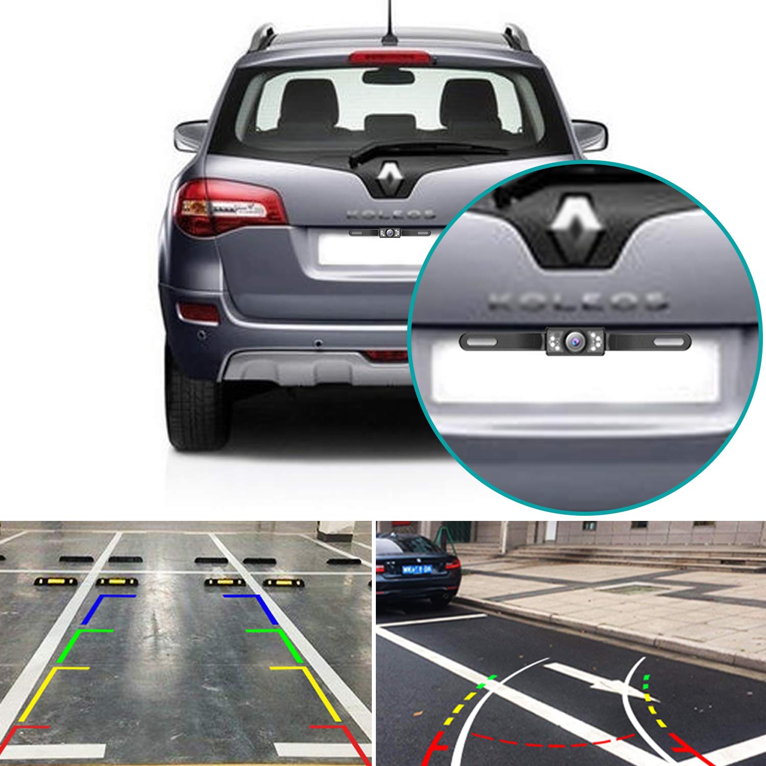 Car Rear View Reversing Backup Camera REOTECH Automotive with 110°Perfect View Angle 7 LED Lights Night Vision Waterproof Universal Car Backing Camera License Plate