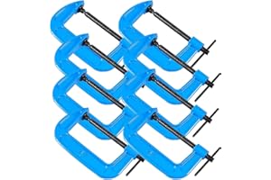 ZOENHOU 8 PCS 4 Inch C Clamps, Heavy Duty Malleable Iron C Clamp Brakes, Sliding T-Bar Handle with 4 Inch Jaw Opening for Woo