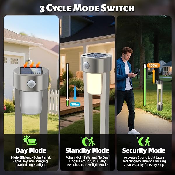 SOLAR BOLLARD LIGHTS OUTDOOR STAINLESS STEEL PATHLIGHT 2PACK