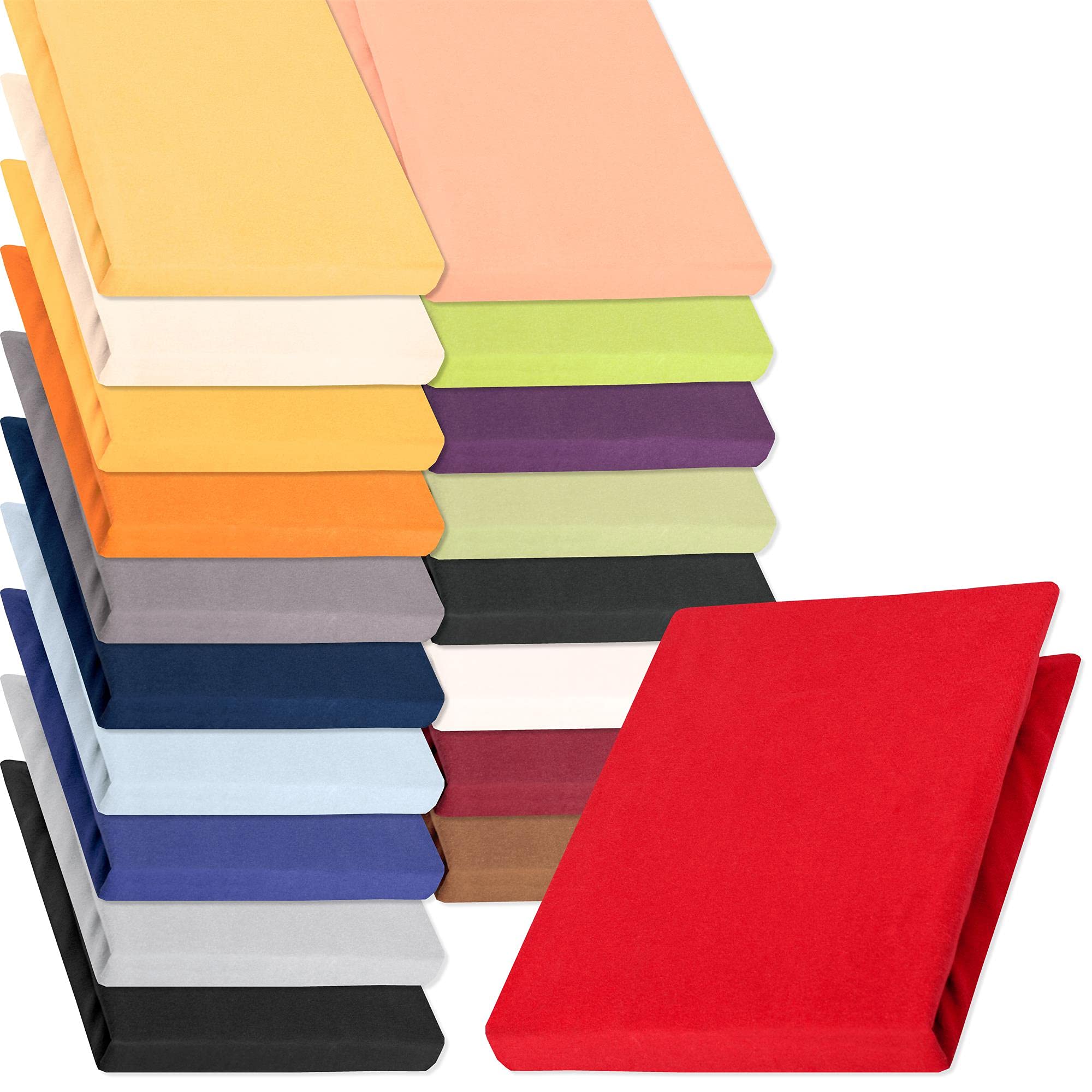 aqua-textil Pur Fitted Sheet Divan Water Beds Cotton 180x200-200x220 cm ruby red