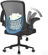 naspaluro Ergonomic Office Chair Swivel Mesh Back with Flip-up Armrests 360° view 9
