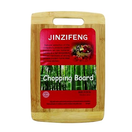Jinzifeng Eco-Friendly Premium Natural Bamboo / Wooden Kitchen Chopping Cutting Board With Handle Cutlery Accessories