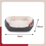 Rosewood Rosewood Jumbo Cord Plush Dog Bed Small 51x45cm Grey/Cream view 4