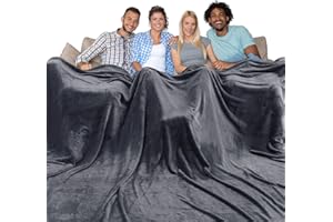 HOMFINE Oversized King Fleece Blanket 120x120 Inches - Ultra Soft Cozy Warm Giant Huge 10'x10' Blanket for Bed, Sofa, Couch, Travel, Camping, Extra Large 350 GSM Flannel Big Throw Blanket, Dark Grey