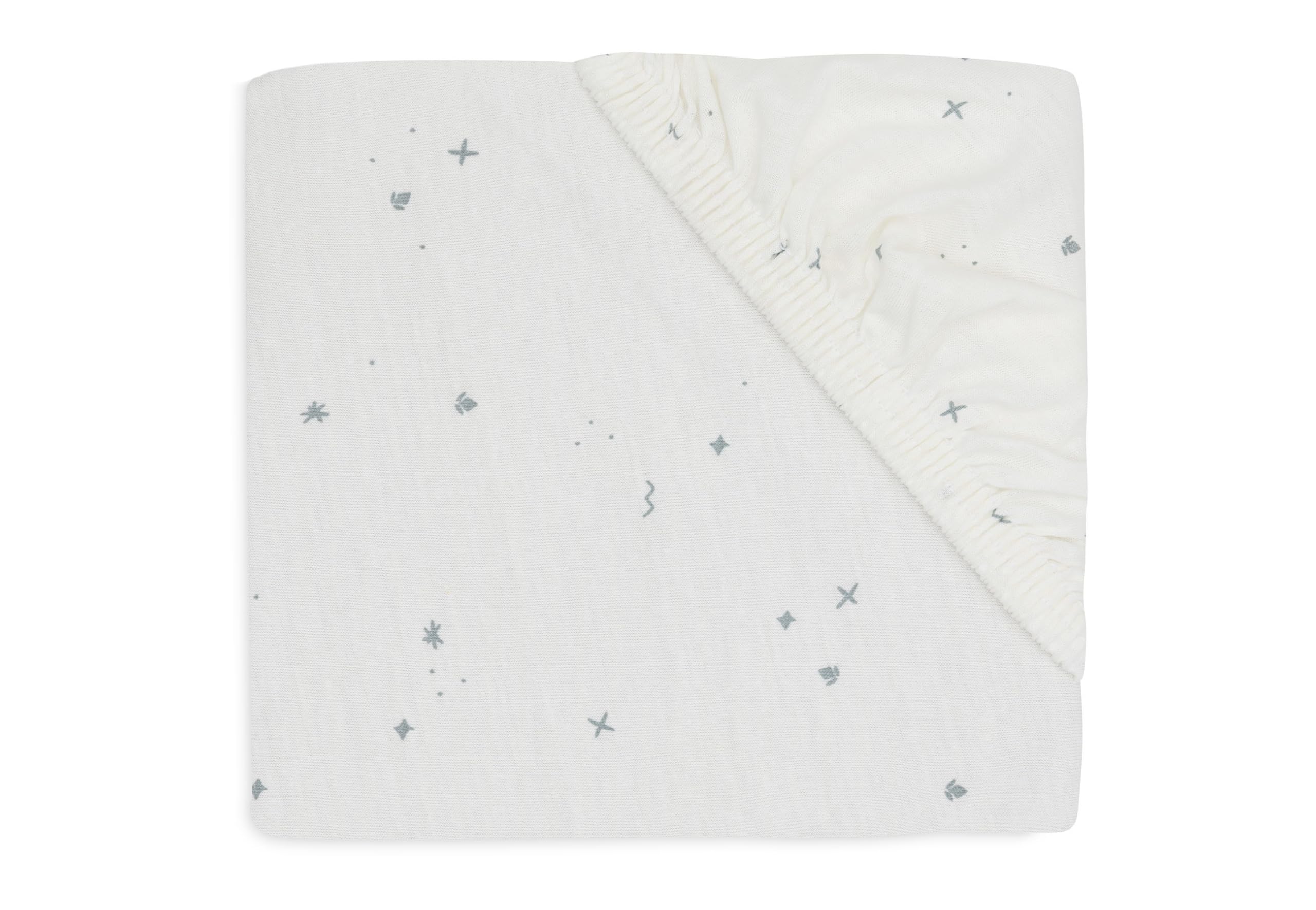 Jollein Jersey Fitted Sheet for the Cot, Twinkling, Sea Green, 60 x 120 cm, 100% Cotton, Oeko-Tex Certified