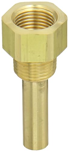 Bore Gauge PIC Gauges TW-ST12-23S2 12" Stem Length, 1/2" NPT X 3/4" NPT Connection Size, Stepped Style, 0.260" Bore Diameter, 304 Stainless Steel Standard 1 2 Npt Thermometer