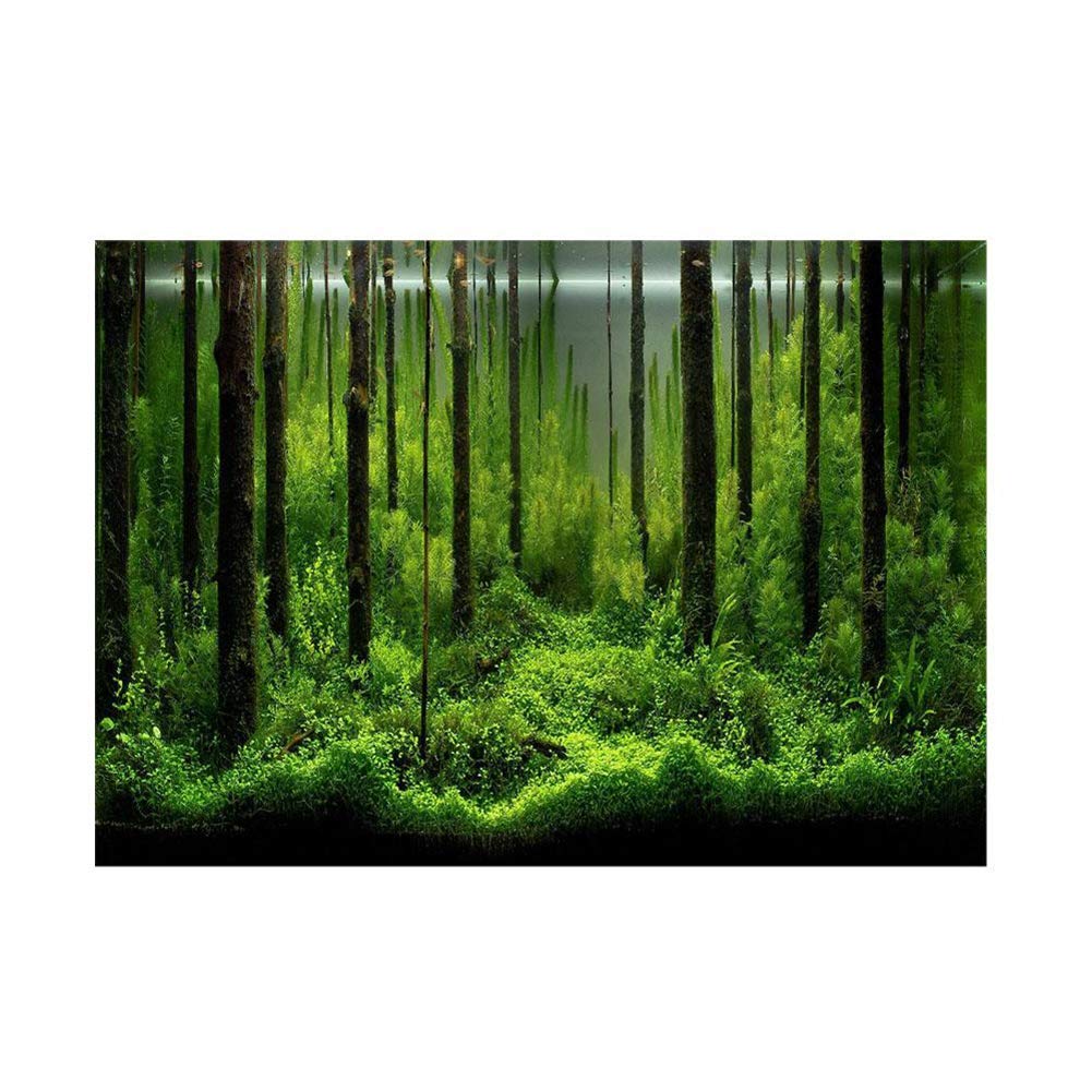 GOTOTOP Fish Tank Poster Background PVC Underwater Forest Aquarium Backdrop Decoration Paper(122 * 46cm)