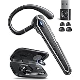 Eigsupia Bluetooth Headset V5.4, Wireless Bluetooth Earpiece with USB Dongle and Charging Case, Hands Free Noise Canceling Headphones with Dual-Mic for Computer Cell Phones Trucker Home Office Work