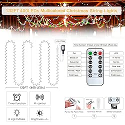 Ollny Christmas Lights 400LED 132FT, Plug-in