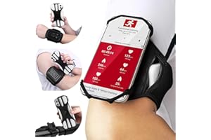 3 in 1 Running Phone Armband, Bike Phone Mount + Running Wristband Phone Holder, 360° Rotatable Bicycle Phone Holder with Key